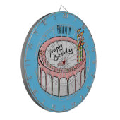 Birthday cake cartoon illustratie dartbord (Voorkant Links)