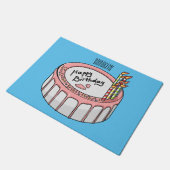 Birthday cake cartoon illustratie deurmat (Schuin)