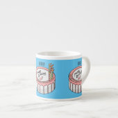 Birthday cake cartoon illustratie espresso kop (Voorkant rechts)