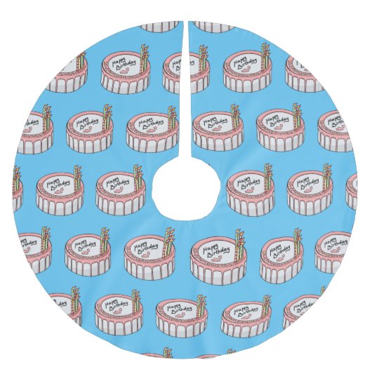 Birthday cake cartoon illustratie kerstboom rok (Voorkant)