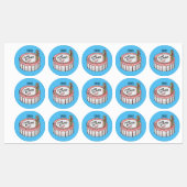 Birthday cake cartoon illustratie labels (Vel)