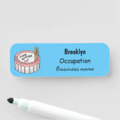 Birthday cake cartoon illustratie naamplaatje (In situ)