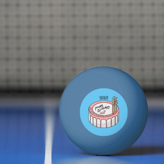 Birthday cake cartoon illustratie pingpongbal (Net)