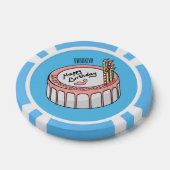 Birthday cake cartoon illustratie poker chips (Enkel)