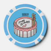 Birthday cake cartoon illustratie poker chips (Achterkant)