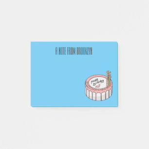 Birthday cake cartoon illustratie post-it® notes