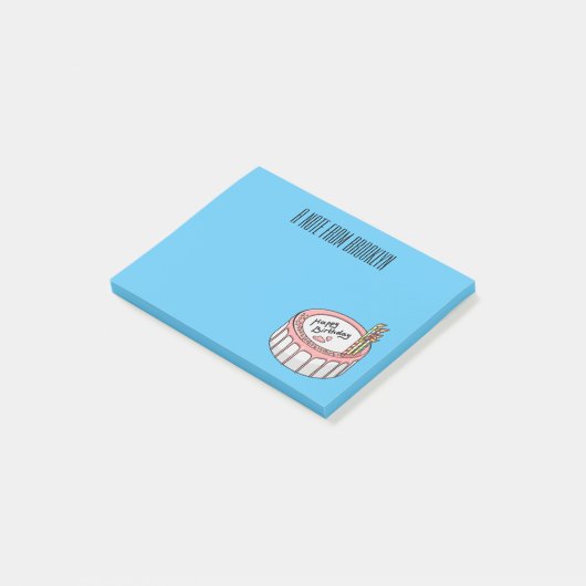 Birthday cake cartoon illustratie post-it® notes (Schuin)
