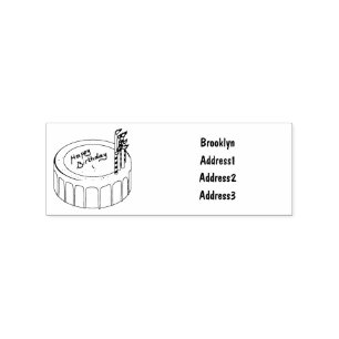 Birthday cake cartoon illustratie rubberstempel