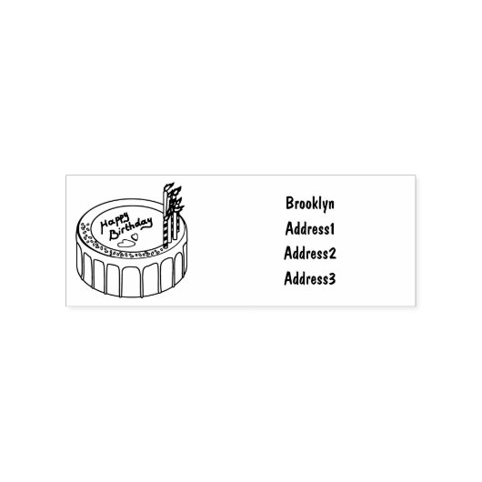 Birthday cake cartoon illustratie rubberstempel (Afrduk)