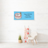 Birthday cake cartoon illustratie spandoek (Insitu)