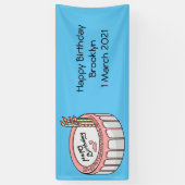 Birthday cake cartoon illustratie spandoek (Verticaal)