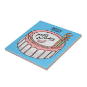 Birthday cake cartoon illustratie tegeltje (Zijkant)