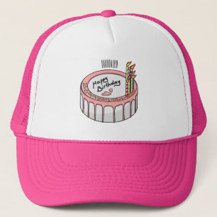 Birthday cake cartoon illustratie trucker pet