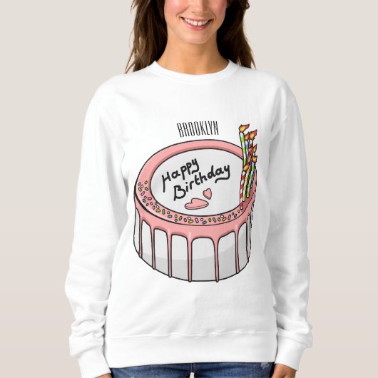 Birthday cake cartoon illustratie trui (Voorkant)