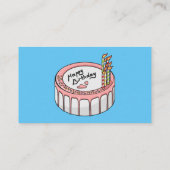 Birthday cake cartoon illustratie visitekaartje (Achterkant)