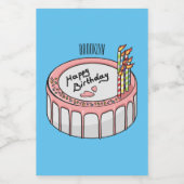 Birthday cake cartoon illustratie voedselcontainer etiket (Enkel label)