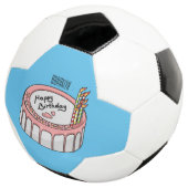 Birthday cake cartoon illustratie voetbal (Drie kwart)