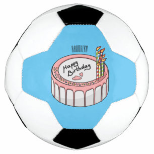 Birthday cake cartoon illustratie voetbal