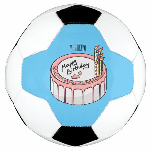 Birthday cake cartoon illustratie voetbal (Voorkant)