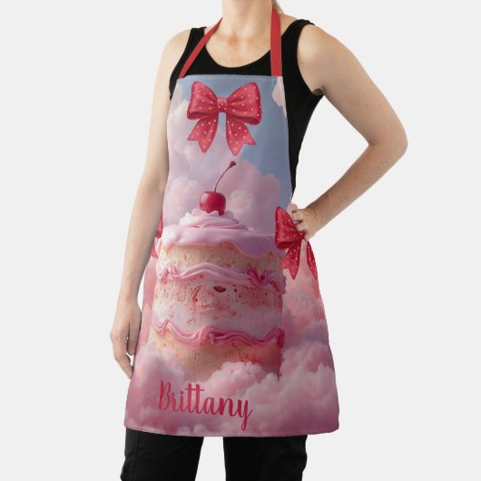 Birthday cake, cherry and clouds Apron Schort (Insitu)