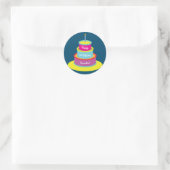 Birthday Cake Cute Colorful 1st Party Thema Ronde Sticker (Tas)