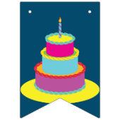 Birthday Cake Cute Colorful 1st Party Thema Vlaggetjes (Eerste vlag)