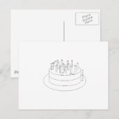 Birthday Cake - Drafted Architecture Style Briefkaart (Voorkant / Achterkant)