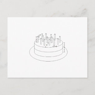 Birthday Cake - Drafted Architecture Style Briefkaart