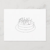 Birthday Cake - Drafted Architecture Style Briefkaart (Voorkant)