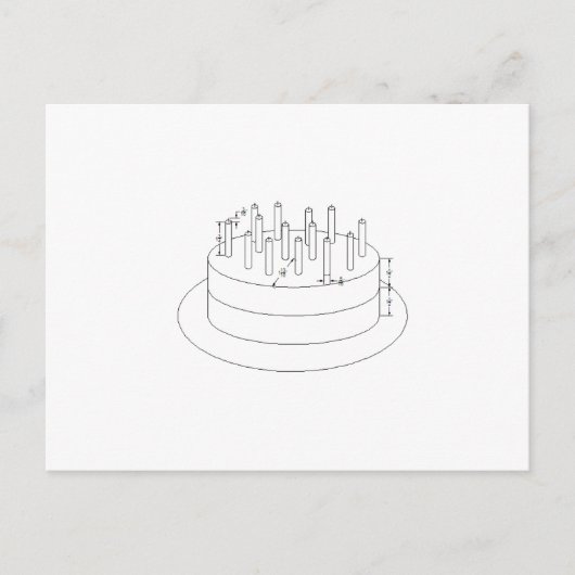 Birthday Cake - Drafted Architecture Style Briefkaart (Voorkant)