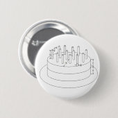 Birthday Cake - Drafted Architecture Style Ronde Button 5,7 Cm (Voorkant /achterkant)