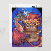 Birthday Cake Dragon Briefkaart (Voorkant / Achterkant)