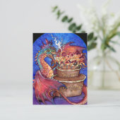 Birthday Cake Dragon Briefkaart (Staand voorkant)