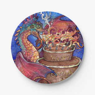 Birthday Cake Dragon Papieren Bordje