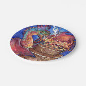 Birthday Cake Dragon Papieren Bordje (Gekanteld)