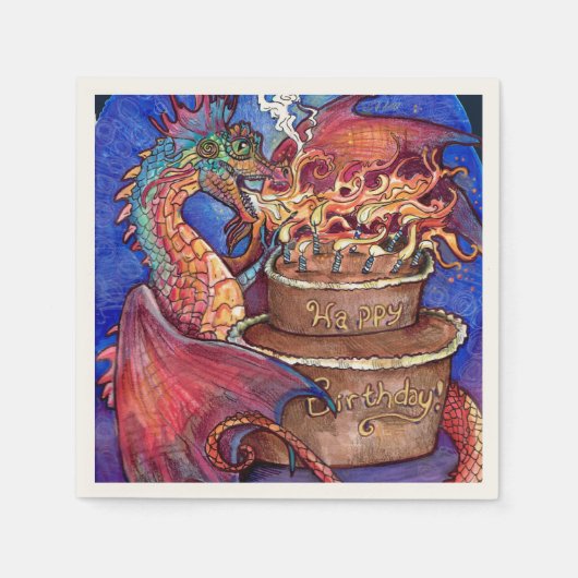 Birthday Cake Dragon Servet (Voorkant)