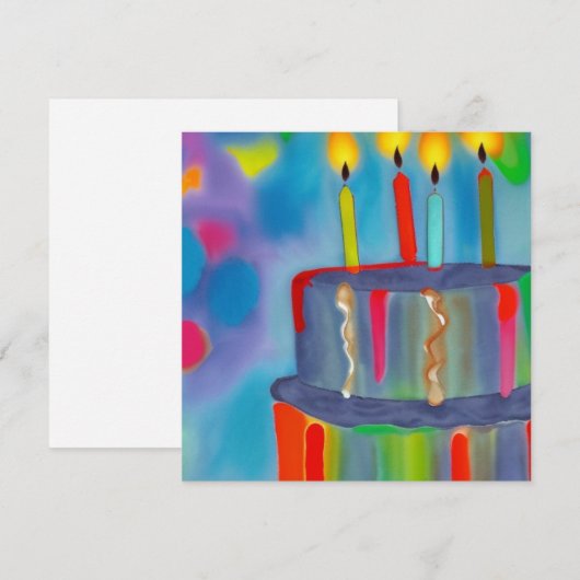 Birthday Cake Feestdagenkaart (Voorkant / Achterkant)