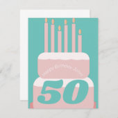 Birthday Cake gelaagde roze elke leeftijd (Voorkant / Achterkant)