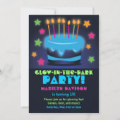 Birthday Cake Glow in the Dark Party Invitations Kaart (Voorkant)