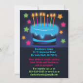 Birthday Cake Glow in the Dark Party Invitations Kaart (Achterkant)