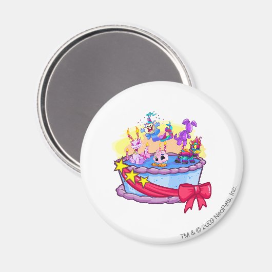 Birthday Cake Group Shot Magneet (Voorkant / Achterkant)