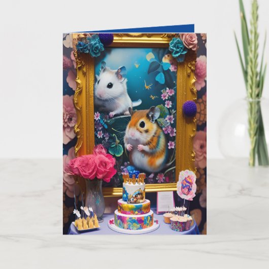 Birthday Cake Hamsters so Cute Funny Card Kaart (Voorkant)