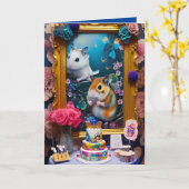 Birthday Cake Hamsters so Cute Funny Card Kaart (Gele Bloem)