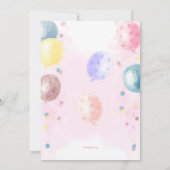 Birthday Cake in Waterverf Uitnodiging (Achterkant)