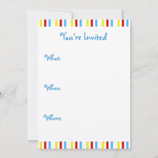 Birthday Cake Invitation Kaart (Achterkant)