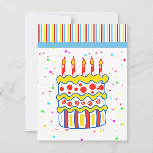 Birthday Cake Invitations Kaart (Voorkant)