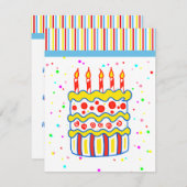 Birthday Cake Invitations Kaart (Voorkant / Achterkant)