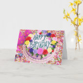 Birthday Cake Kaart (Gele Bloem)