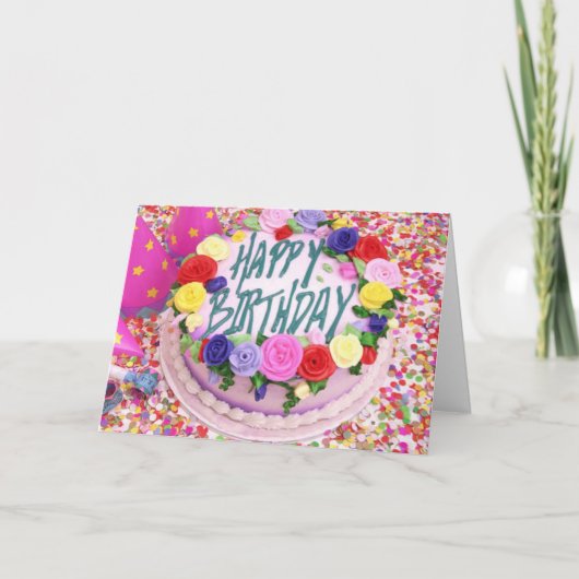 Birthday Cake Kaart (Voorkant)