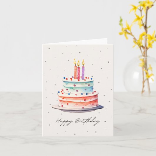 Birthday cake kaart (Gele Bloem)